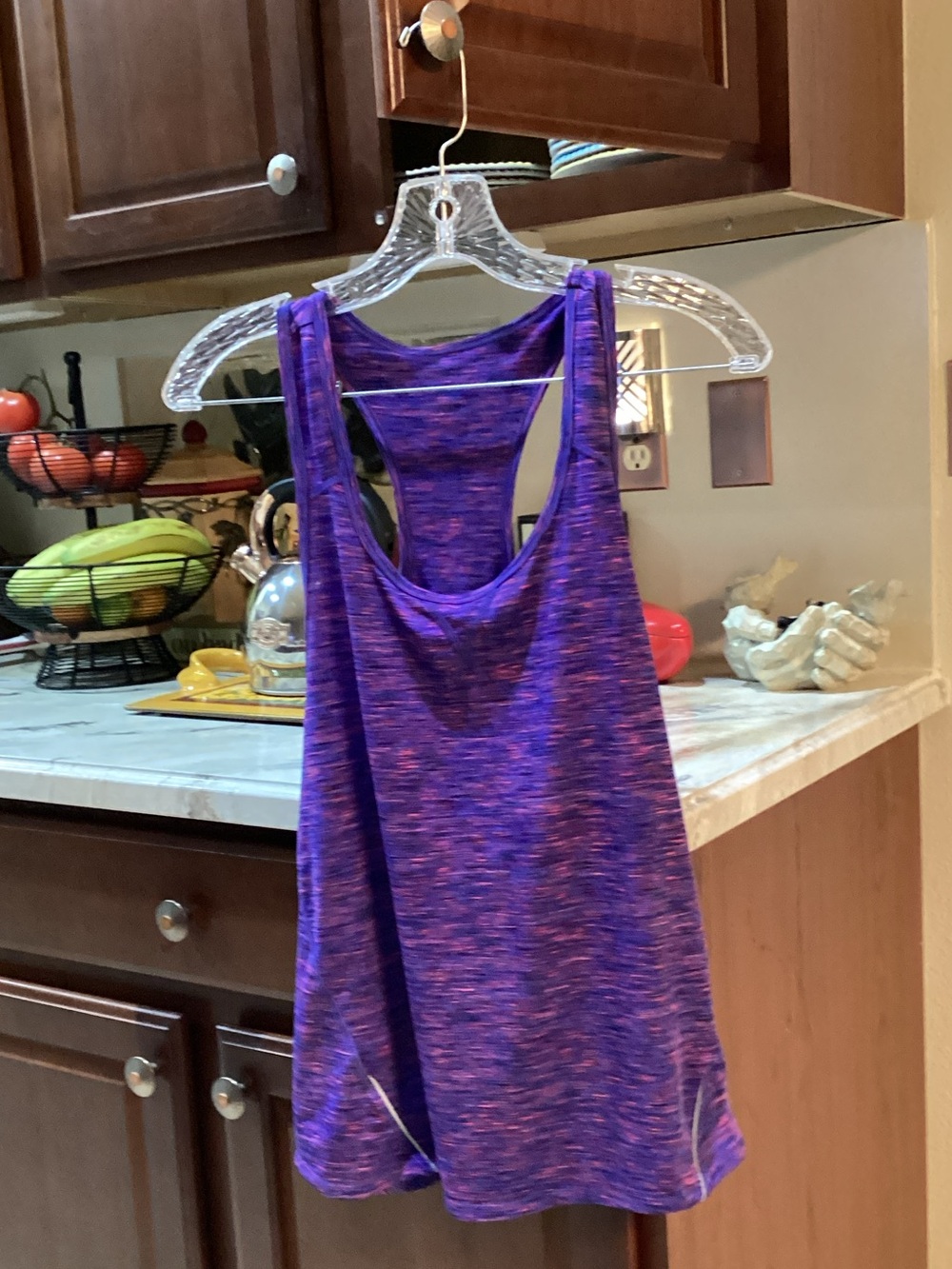 Purple Space-Dye Racerback Tank Top - Women
